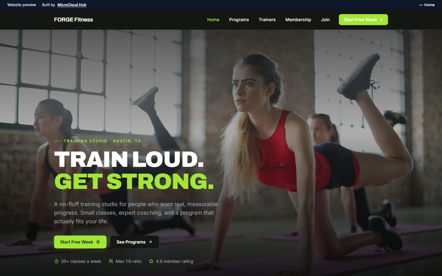 FORGE Fitness live site