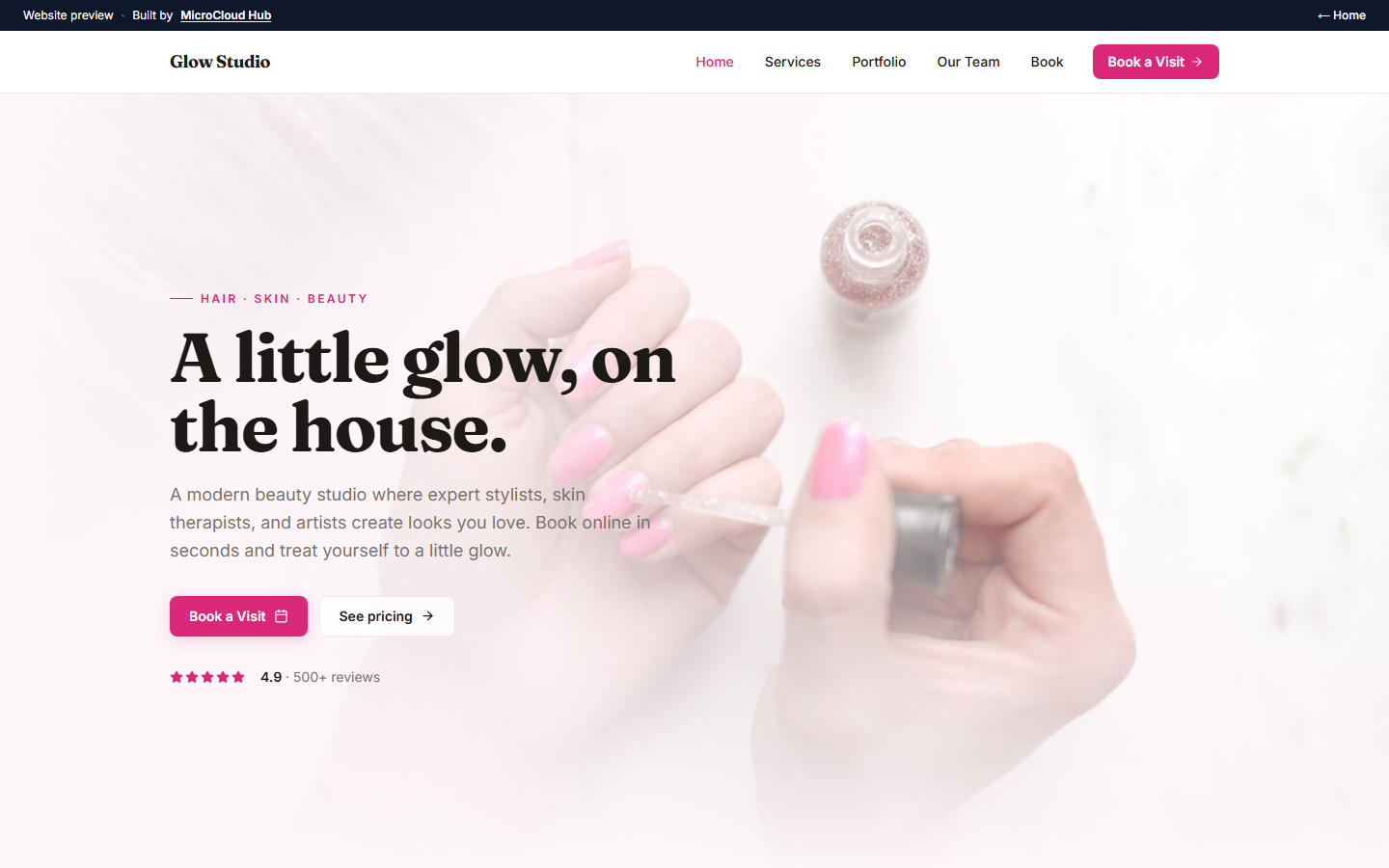 Glow Studio live site